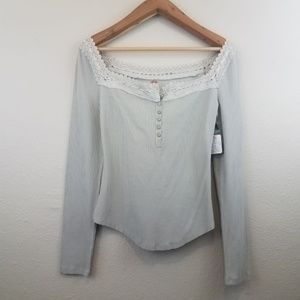 NWT Free People Long Sleeve Ribbed Top